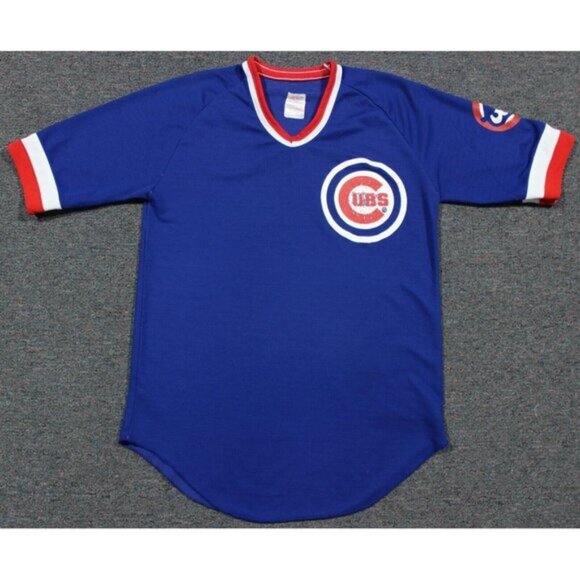 MLB Baseball Vintage 80s Chicago Cubs Jersey Shirt Top Large CCM Blue - Picture 1 of 5
